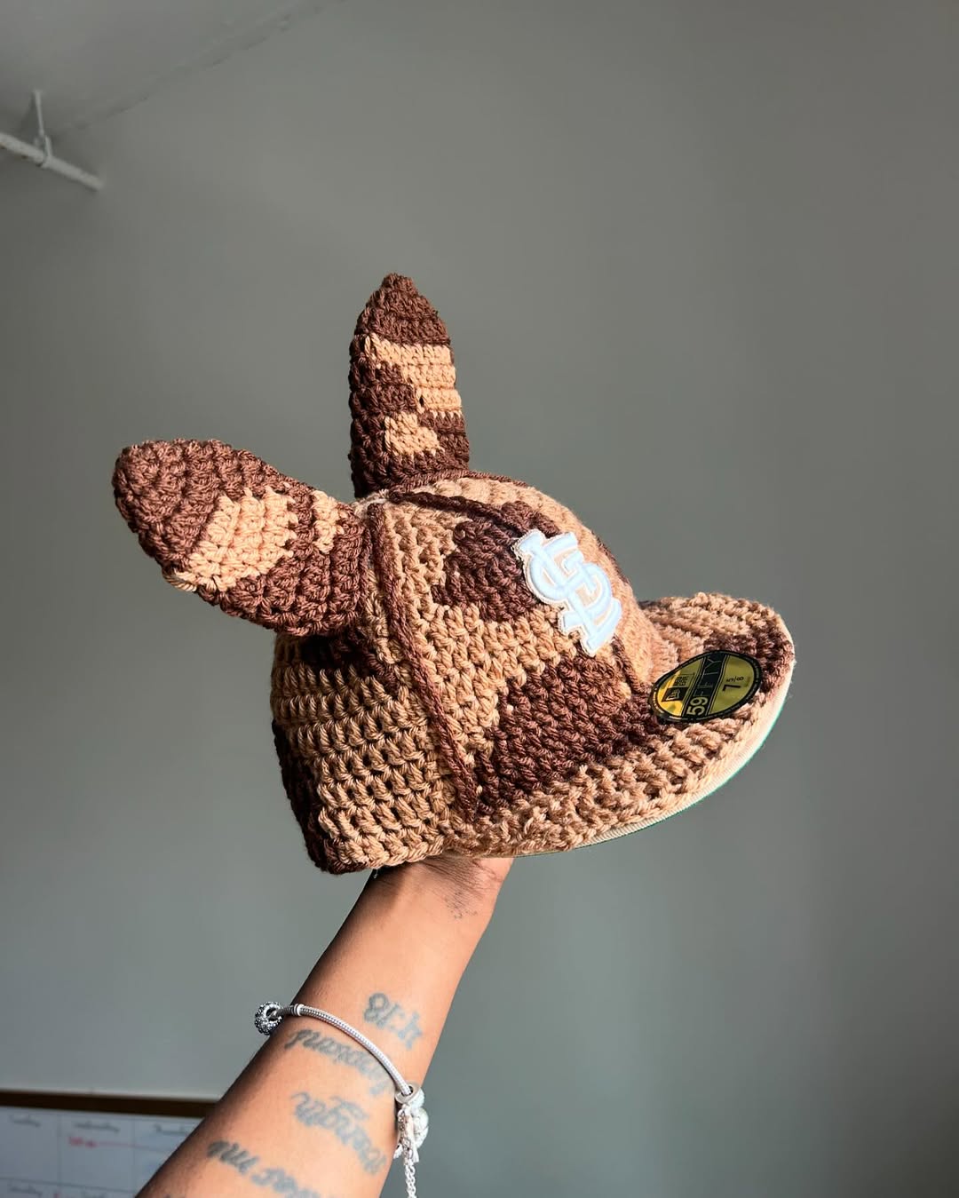 Crochet fitted cap