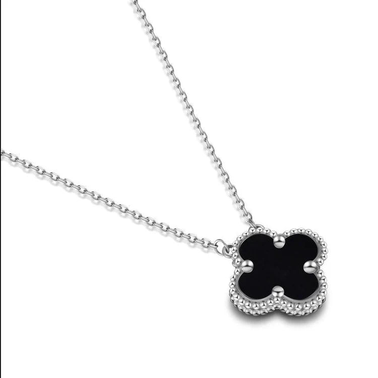 SILVER CLOVER STAINLESS STEEL NECKLESS