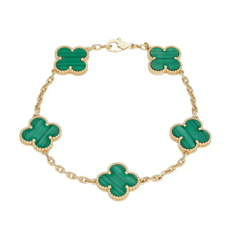 GREEN CLOVER STAINLESS STELL BRACELET