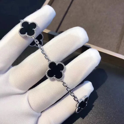 SILVER CLOVER STAINLESS STELL BRACELET