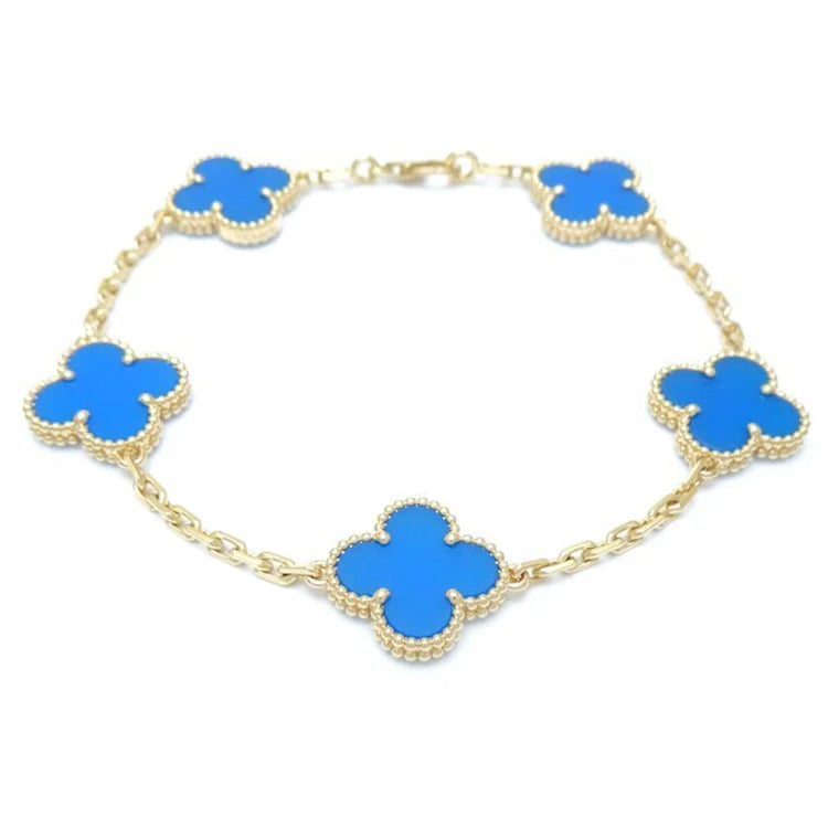 BLUE CLOVER STAINLESS STELL BRACELET