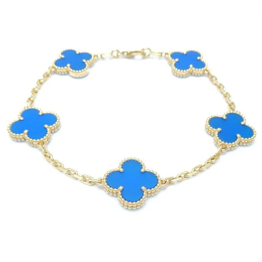 BLUE CLOVER STAINLESS STELL BRACELET