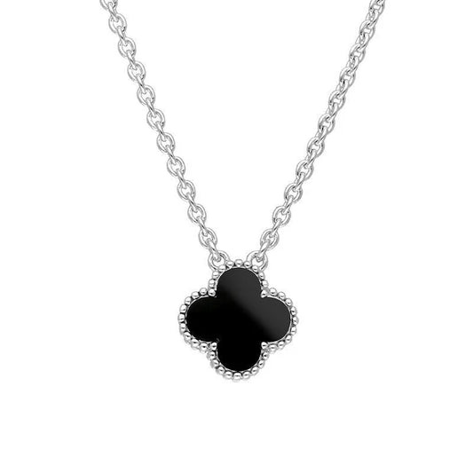 SILVER CLOVER STAINLESS STEEL NECKLESS
