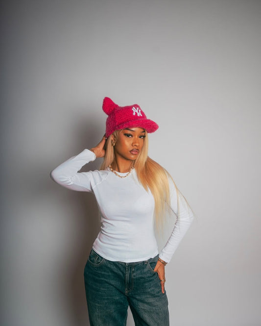 Crotchet fitted cap