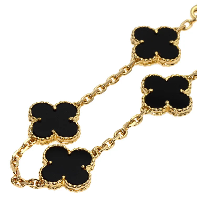 MIDNIGHT CLOVER STAINLESS STELL BRACELET