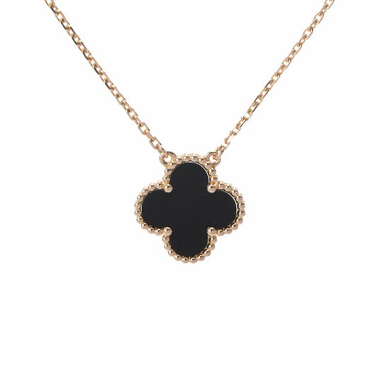 MIDNIGHT CLOVER STAINLESS STEEL NECKLESS