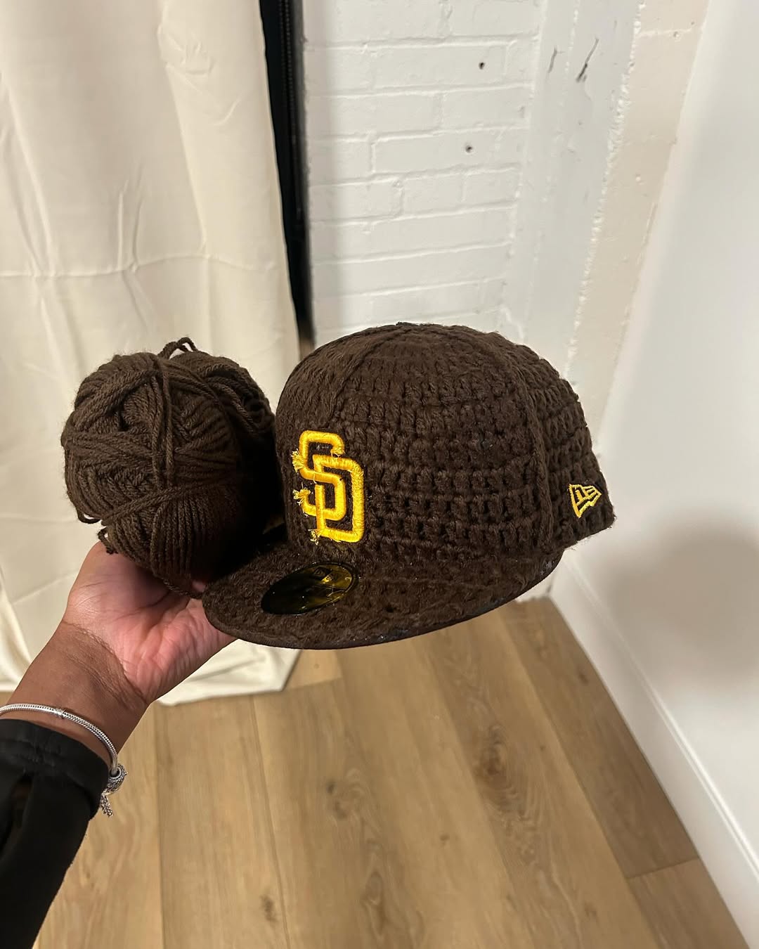 Crochet fitted cap